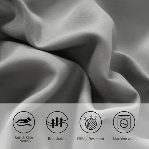 King Pillow Cases, 2 Pack, 20x36 in, Microfiber, Smoke Grey - Image 5