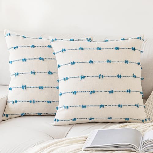 YEENAASY Boho Throw Pillow Covers 24x24 Set of 2 Farmhouse Pillow Cases by YEENAASY