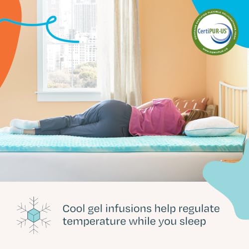 Linenspa 2 Inch Gel Memory Foam Mattress Topper – Egg Crate Style, Reversible - Image 2