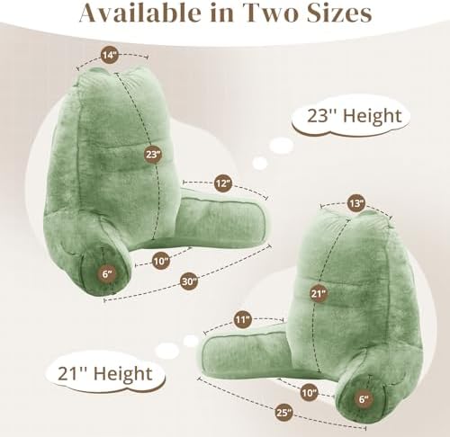Sasttie Reading Pillow for Bed, Back Pillow for Sitting Up, Sage Green - Image 2