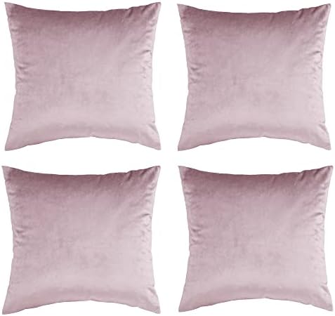 GIGIZAZA Velvet Blush Pink Throw Pillow Covers Decorative Cushion Covers Pillow by GIGIZAZAFocusingonhomedecoration