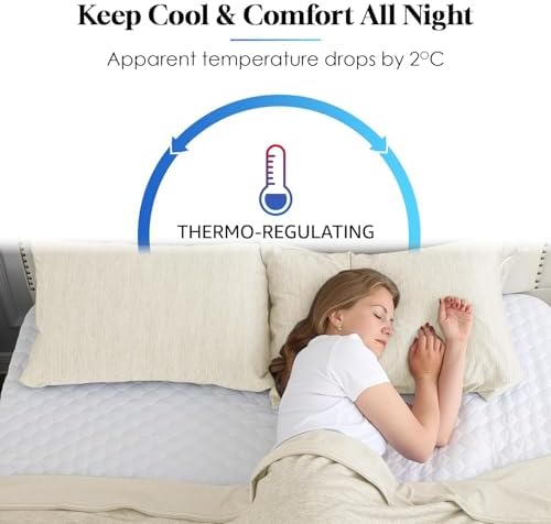 CHOSHOME Cooling Pillow Cases Zipper Pillow Covers Q-Max > 0.45 Zippered - Image 3