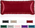 Homiest Burgundy Ruffle Satin Body Pillow Cover by Homiest