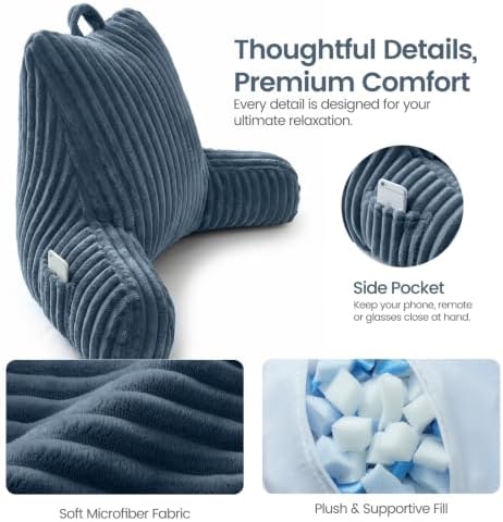 Reading Pillow for Sitting up in Bed, Adjustable Memory Foam Bed Rest Pillow - Image 4