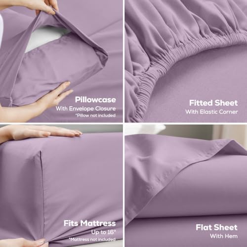 California King Sheets Set, 4 Pieces 16" Deep Pocket Bed Sheets - Image 3