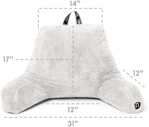 Nestl Fur Reading Pillow with Laptop Lap Desk, Stylish Back Pillow - Image 3