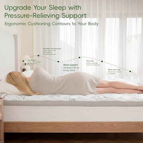 NEWDECO Full Mattress Topper Cooling Bamboo Viscose Pillow Top Mattress Pad - Image 5