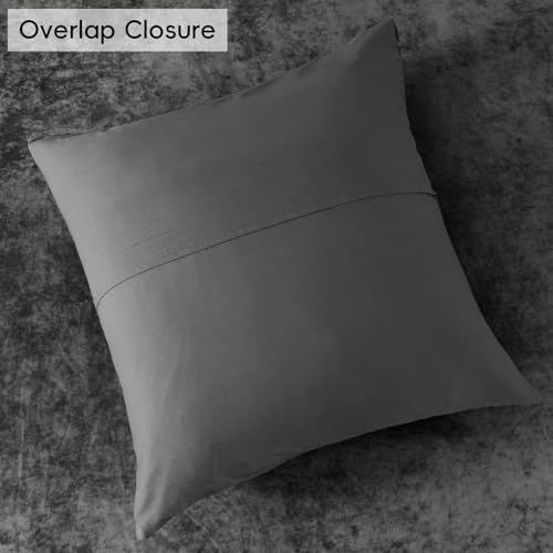 PHF Truly Velvet Euro Shams 26" x 26", Dark Grey, No Insert, 2 Pack - Image 5