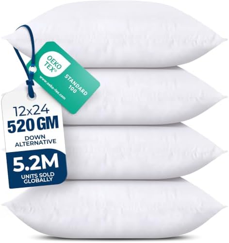 Utopia Bedding Throw Pillows, Decorative 12x24 Pillow Inserts by UTOPIABEDDING