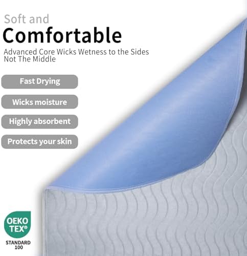 Accompagner Incontinence Bed Pads Washable Waterproof, Ultra-Absorbent Reusable - Image 2
