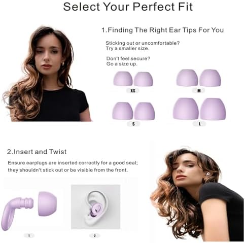 Ear Plugs for Sleeping, 2 Pairs Ear Plugs for Sleeping Noise Cancelling - Image 4