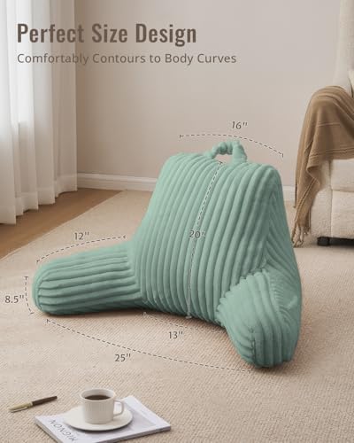 Blissful Diary Reading Pillow for Bed, Backrest Pillow, Mint Green - Image 4