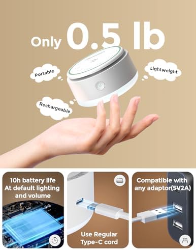 Momcozy Sound Machine for Baby-20 Soothing Sounds & Touch Warm Light Portable - Image 4