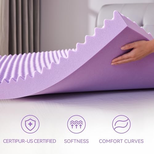 SINWEEK 2 Inch Egg Crate Cooling Gel Memory Foam Mattress Topper Full Size - Image 4
