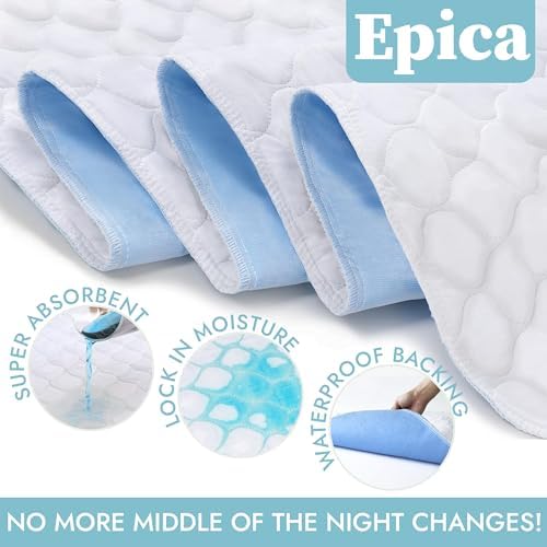 Epica Incontinence Bed Pads Washable Waterproof, USA Made - Image 3
