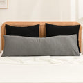 BESTOUCH Washed Cotton Pillowcases Linen Feel Dark Grey Body by BESTOUCH