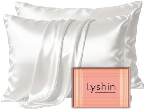 LYSHIN Silk Pillow Cases 2 Pack Standard Size by LYSHINSILKPILLOWCASES