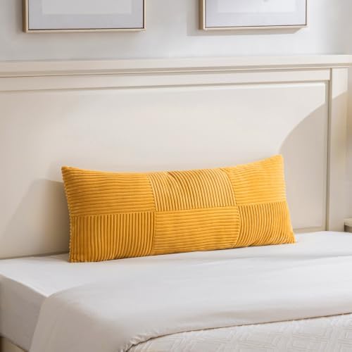 Fancy Homi Set of 2 Gold Yellow Boho Long Lumbar Body Decorative Throw Pillow - Image 6