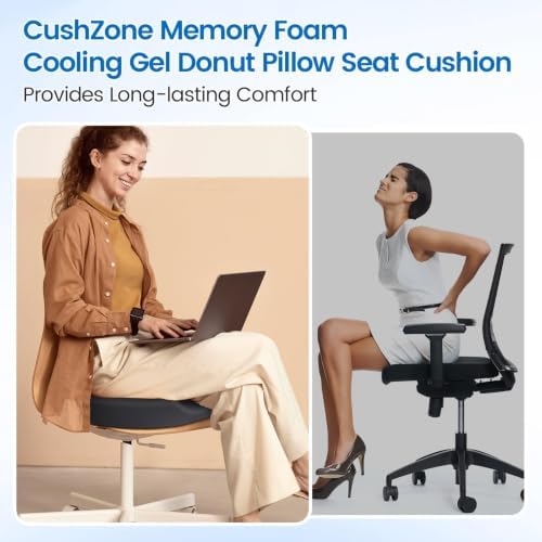 Donut Pillow Seat Cushion, Cooling Gel Memory Foam Chair Cushion - Image 4