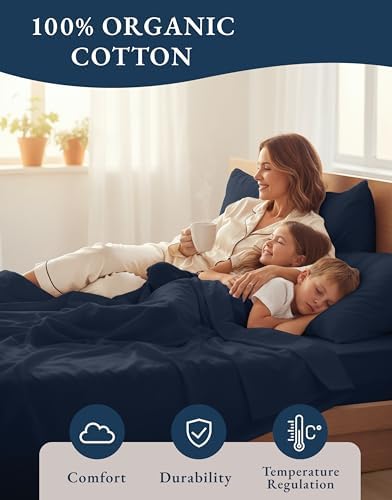 LANE LINEN Twin XL Bed Sheets 100% Organic Cotton Cooling Soft 3pc - Image 6