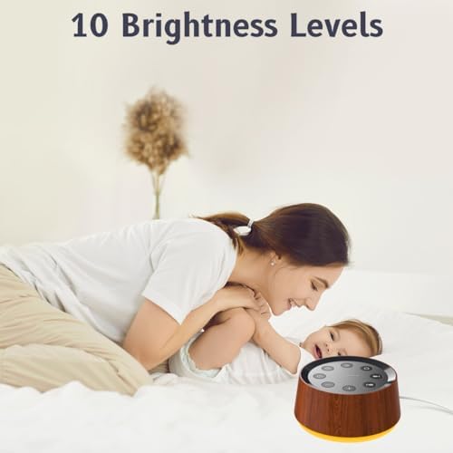 Brown Noise Sound Machine with 30 Soothing Sounds 12 Colors Night Light White - Image 4