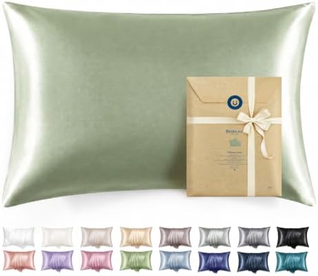 Bedsure Satin Pillowcase with Zipper, Similar to Silk Pillow Cases 2 Pack by BEDSURE