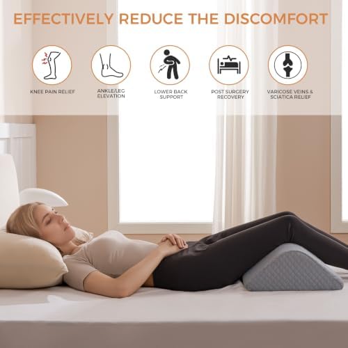 Knee Wedge Pillow 6.3'' for Post-Surgery Recovery-Leg Elevation Support for - Image 5