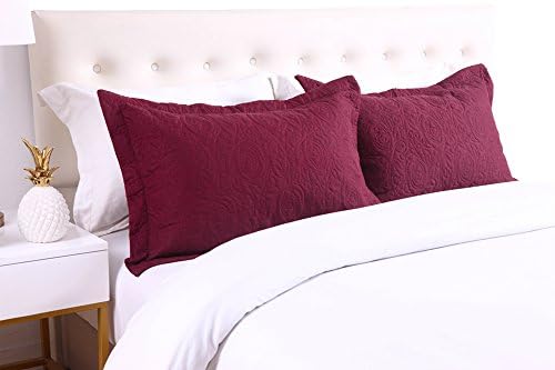 MarCielo 2-Piece Embroidered Pillow Shams, King Decorative Microfiber Pillow - Image 2