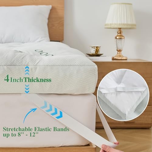 WhatsBedding 4 Inch Memory Foam Mattress Topper Full - Image 6