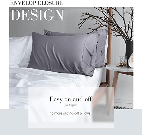 WishSmile Cooling King Pillowcases Set of 2 Breathable Cool Silky Soft Rayon - Image 4