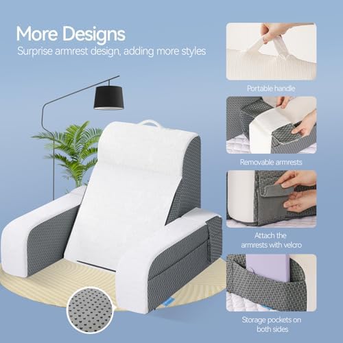 Kayfia Reading Pillow, Gel Memory Foam Back Rest Pillow - Image 6