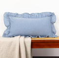 JoraLion Ruffled Lumbar Pillow Cover 14x26 Solid Light Blue by JoraLion