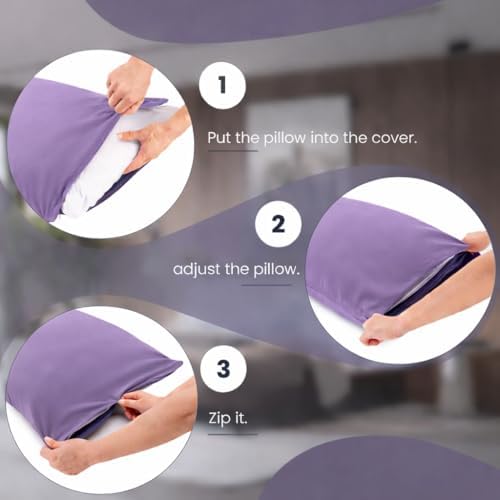 EVOLIVE Body Pillow Covers 2-Pack, Microfiber - Image 7