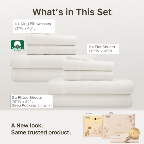 California Design Den 2-Pack Soft 100% Cotton Sateen King Bed Sheets Set - Image 3