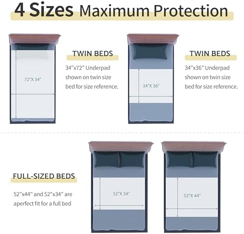 CoolShields Reusable Waterproof Bed Pads Washable Underpads 44 x 52 - Image 4