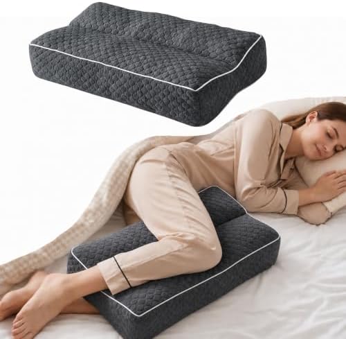 Knee Pillow for Side Sleepers, Memory Foam Leg Pillow, Dark Grey by Unknown