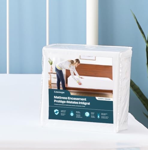 Linenspa Encasement Waterproof Mattress Protector — Zippered 360°, Full XL by Linenspa