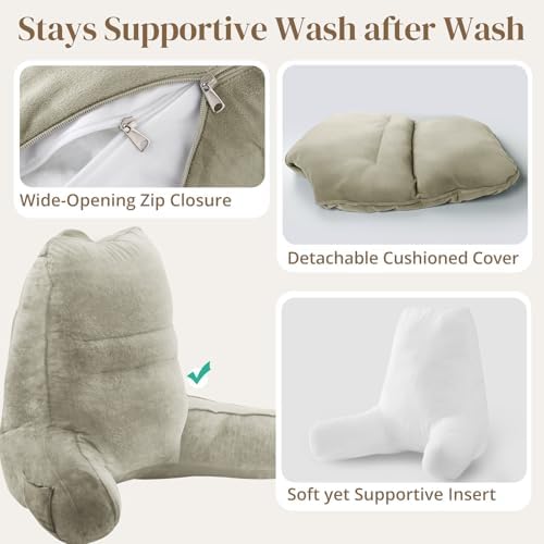 Sasttie Reading Pillow for Bed, Back Pillow for Sitting Up - Image 6