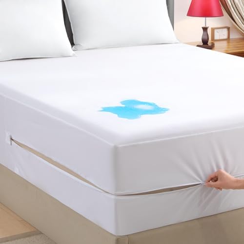 Queen Zippered Mattress Encasement, Waterproof Zipper Mattress Protector by JamRest