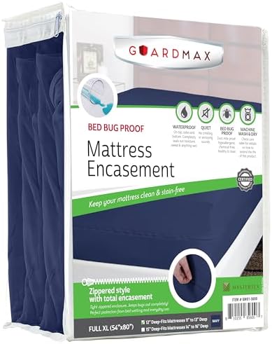 Guardmax Full XL Mattress Protector Zippered, Bed Bug Mattress Cover by Guardmax