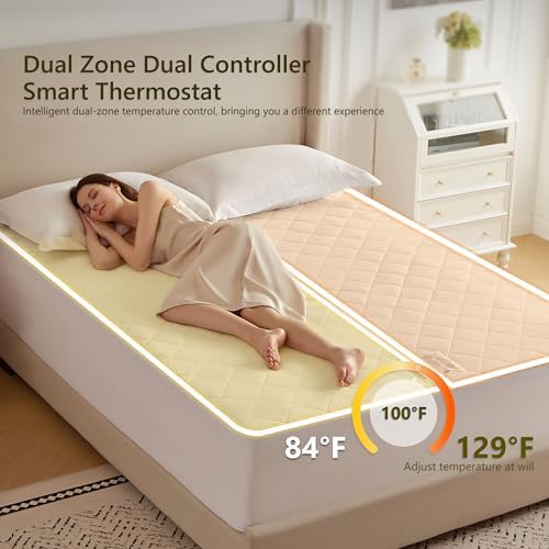 Heated Diamond Quilted Mattress Pad, Queen Size Dual Control, Soft Bed Warmer - Image 3