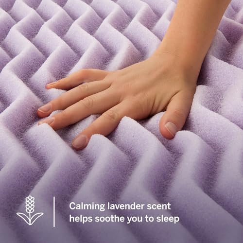 LUCID Lavender Infused 2 Inch Memory Foam Mattress Topper - Image 3
