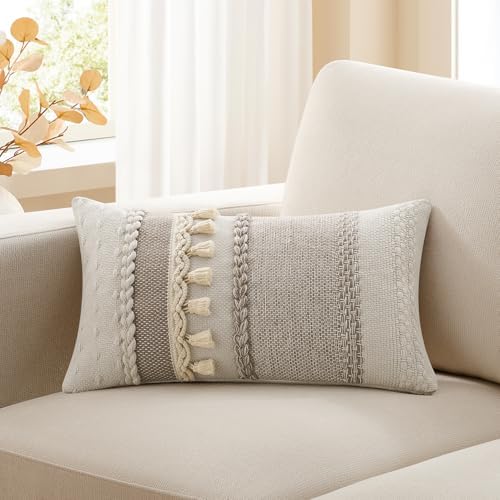 Kevin Textile Boho Tassel 12x20 Inch Lumbar Pillow Cover 1 Pack by KevinTextile