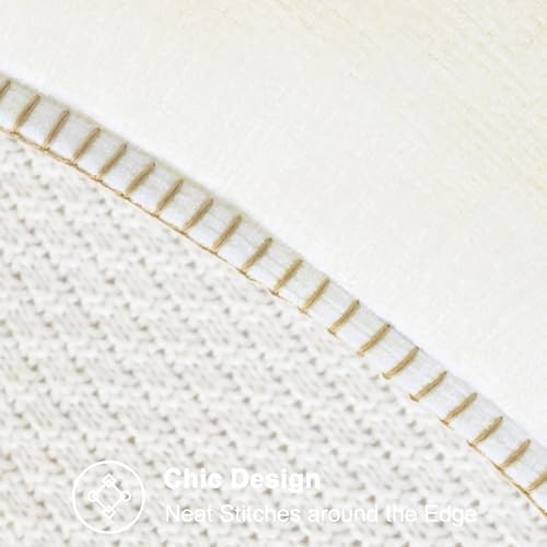 CaliTime Decorative Couch Throw Pillow Covers 24 X 24 Inches Cream - Image 3