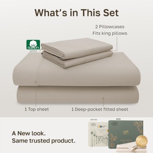 California Design Den 600 Thread Count King Sheets Deep Pocket, Soft Linen - Image 3