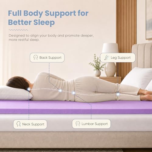 DUMOS 2 Inch Full Mattress Topper Cooling Gel Ventilated Memory Foam - Image 5