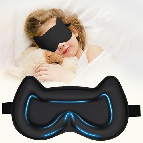 Kids Sleep Mask Eye Mask: 3D Contoured Cup Sleeping Masks Pressure-Free by Pyopbow