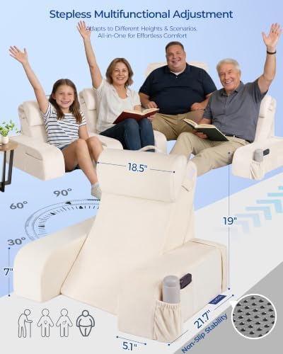 Kayfia Reading Pillow, 30-90° Stepless Adjust Angle & Height - Image 2
