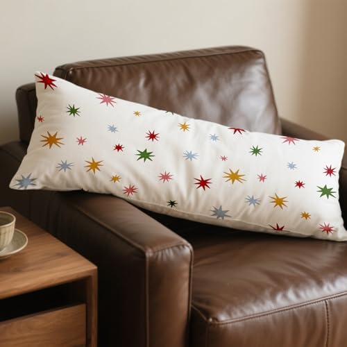Boho Colorful Stars 20x54 Body Pillow Cover, Mid Century Modern Decorative Long - Image 7
