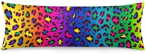 Rainbow Leopard Body Pillow Pillowcase Colorful Cheetah Long Body Pillow Cover by Unknown